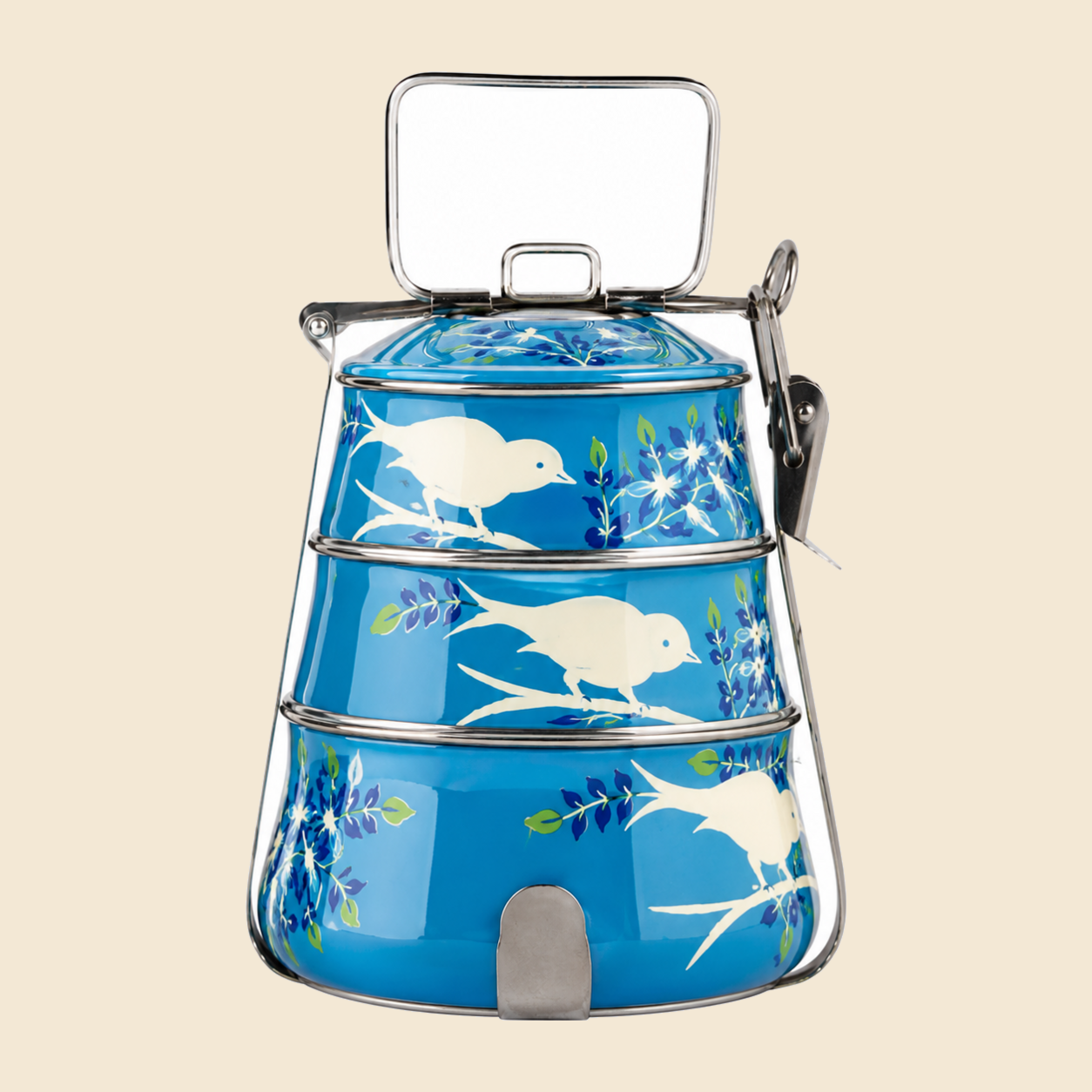 KI-HTW-35 STAINLESS STEEL ENAMEL PRINTED TIFFIN BOX