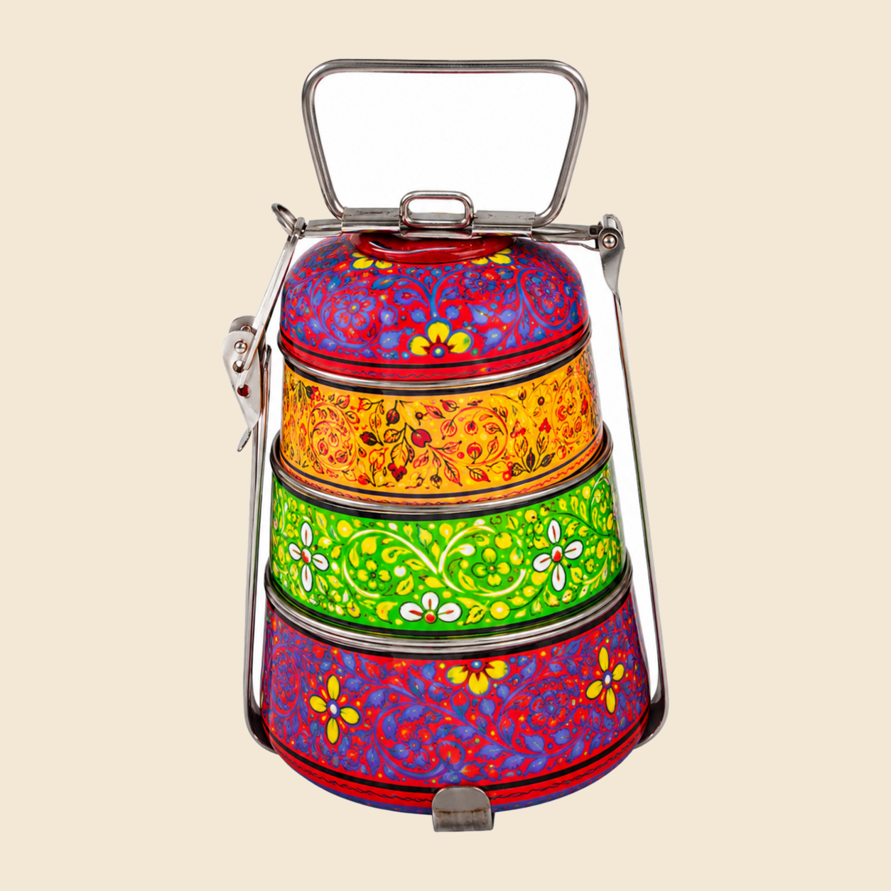STAINLESS STEEL ENAMEL PRINTED TIFFIN BOX image 2