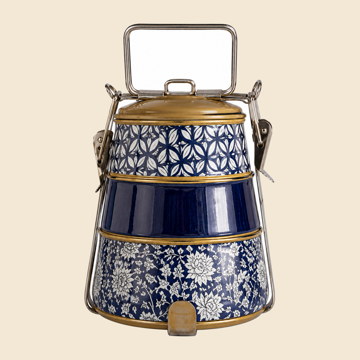 KI-HTW-36 STAINLESS STEEL ENAMEL PRINTED TIFFIN BOX image 2